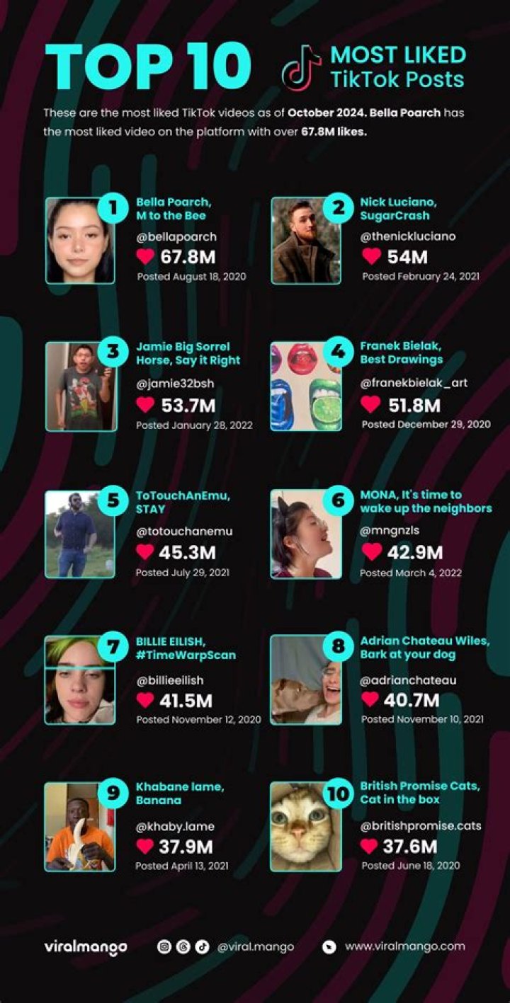 Most liked video on tiktok