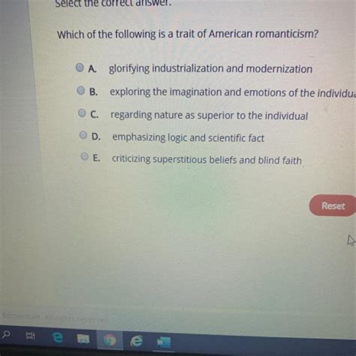 Which Of The Following Is A Trait Of American Romanticism