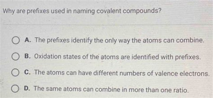 Why Are Prefixes Used In Naming Covalent Compounds